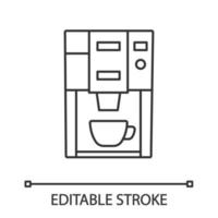 icône linéaire de machine à café. cafetière électrique. illustration de la ligne mince. café ou appareil de café. symbole de contour. dessin de contour isolé de vecteur. trait modifiable vecteur