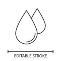 icône linéaire de gouttes d'eau. liquide. illustration de la ligne mince. goutte de pluie. symbole de contour. dessin de contour isolé de vecteur. trait modifiable vecteur