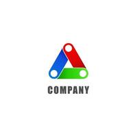 concept de logo triangle rvb, réseau social, modèle de conception de logo d'entreprise multimédia vecteur