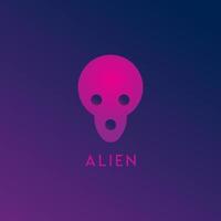 modèle de conception de logo d'espace extraterrestre, rose, violet, violet, sombre, sombre vecteur