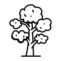 apercevez cette belle icône doodle d'un arbre vecteur