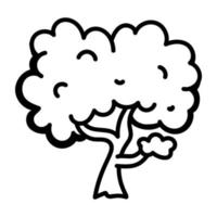 apercevez cette belle icône doodle d'un arbre vecteur