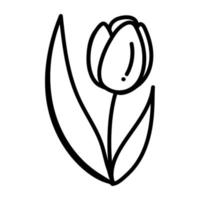 une icône dessinée à la main d'une fleur vecteur