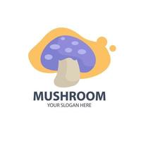 logo pour votre entreprise avec un joli personnage de champignon vecteur