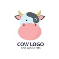 logo pour votre entreprise avec un joli personnage de vache vecteur