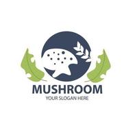 logo pour votre entreprise avec un joli personnage de champignon vecteur