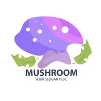 logo pour votre entreprise avec un joli personnage de champignon vecteur