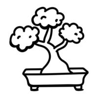 apercevez cette belle icône doodle d'arbre vecteur