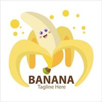 logo pour votre entreprise avec un joli personnage de banane vecteur