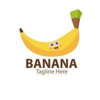 logo pour votre entreprise avec un joli personnage de banane vecteur