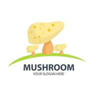 logo pour votre entreprise avec un joli personnage de champignon vecteur