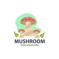 logo pour votre entreprise avec un joli personnage de champignon vecteur