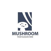 logo pour votre entreprise avec un joli personnage de champignon vecteur