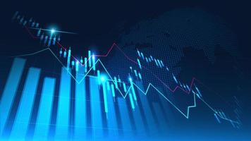 boursier ou graphique de trading forex dans le concept graphique adapté à l'investissement financier ou à l'idée d'entreprise de tendances économiques et à toute la conception d'œuvres d'art. fond abstrait de la finance. illustration vectorielle vecteur