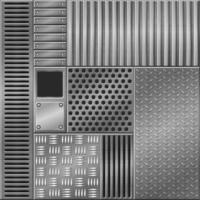 arrière-plans texturés métalliques, différents modèles de conception graphique. illustration vectorielle d'un treillis de fer, treillis, ventilation. vecteur