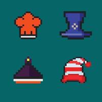 pixel art halloween chapeau de sorcière pixels huit bits style de jeu vidéo rétro pixel art chapeau icône vecteur