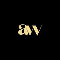 aw logo initial meilleur pour la beauté et la mode dans un concept féminin audacieux vecteur
