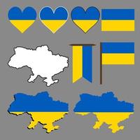 Ukraine. carte et drapeau de l'ukraine. illustration vectorielle. vecteur