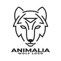 définir le vecteur de conception de logo de loup monoline