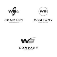 ensemble de lettre initiale wba icône vecteur logo modèle illustration design