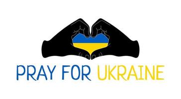 priez pour la paix en ukraine illustration vectorielle plate sur fond blanc concept de prière, de deuil, d'humanité. vecteur