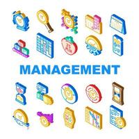 gestion du temps et icônes de planification définies vecteur