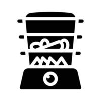 illustration vectorielle de l'icône du glyphe de l'appareil de cuisine à vapeur vecteur