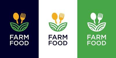 vecteur de conception de logo de nourriture de ferme