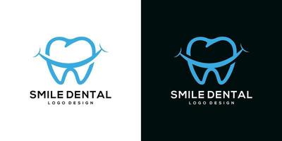 logo dentaire avec vecteur de modèle de sourire