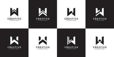 ensemble d'initiales lettre w logo vector design