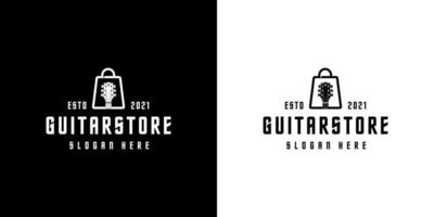 vecteur de conception de logo de boutique de magasin de guitare