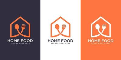 vecteur de conception de logo de nourriture à la maison