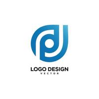 lettre abstraite dp. modèle de conception de logo minimal vecteur