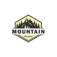 emblème vintage de vecteur de logo de montagne