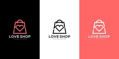 love shop sac logo vector design premium