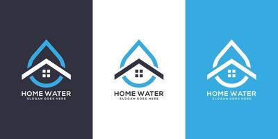 conception de vecteur de logo maison eau