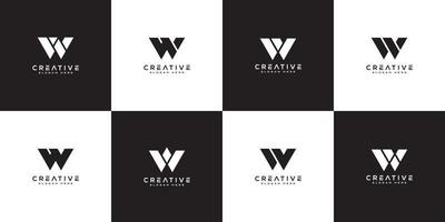 ensemble d'initiales lettre w conception abstraite de vecteur de logo