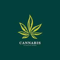 vecteur de logo de feuille de marijuana cannabis