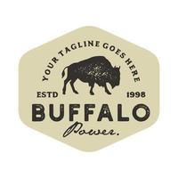création de logo de buffle à poil long. bison bull buffalo angus silhouette logo rétro vintage, illustration vectorielle des éleveurs de buffles. vecteur