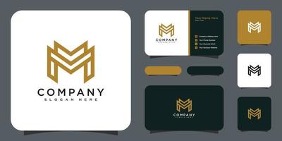 initiales lettre m logo vector design et carte de visite