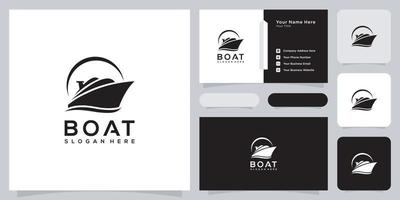 modèle de conception de vecteur de logo de bateau