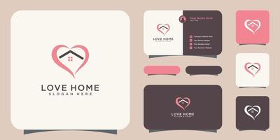 conception de vecteur de logo d'amour à la maison
