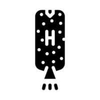 Illustration vectorielle de l'icône de glyphe d'hydrogène de carburant de fusée vecteur