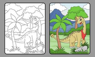 livre ou page de coloriage de dinosaure, éducation pour les enfants vecteur