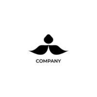 moustache abstraite avec illustration de nez. concept de logo d'expressions faciales isolé sur fond blanc. modèle de conception de logo de personnage vecteur