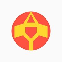 lettre a et concept de logo de fusée. logotype abstrait, minimaliste, moderne, plat et unique. rouge et jaune. adapté au logo, à l'icône, au symbole et au signe. comme l'initiale ou le logo de transport vecteur