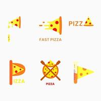 collection de concept de logo de pizza. nourriture, plat, combinaison, logotype moderne et simple. adapté au logo, à l'icône, au symbole et au signe. comme le logo de la nourriture et de la restauration rapide vecteur