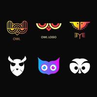 collection de concept de logo de hiboux. oiseau, moderne, dégradé, ligne, style créatif, élégant et simple. adapté au logo, à l'icône, à l'emblème, à la mascotte, au symbole et au signe vecteur