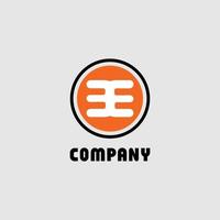 lettre être modèle de conception de logo alphabétique, concept de logo arrondi ellipse, fond noir, orange, blanc, gris vecteur