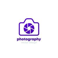 logo de la photographie avec un appareil photo, vecteur